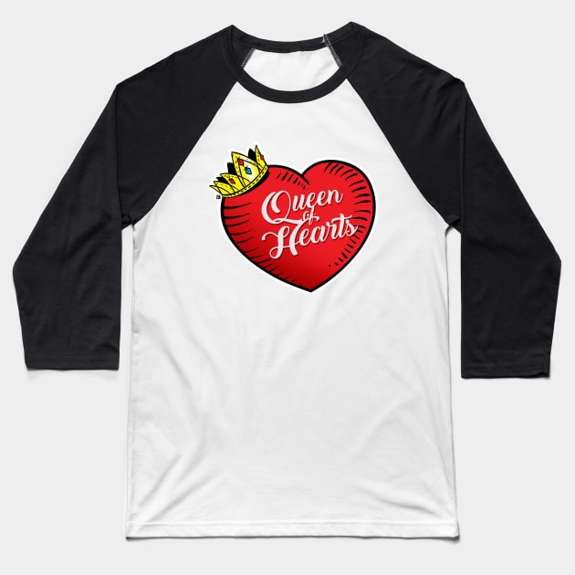 Queen of Hearts Baseball T-Shirt by btoonz